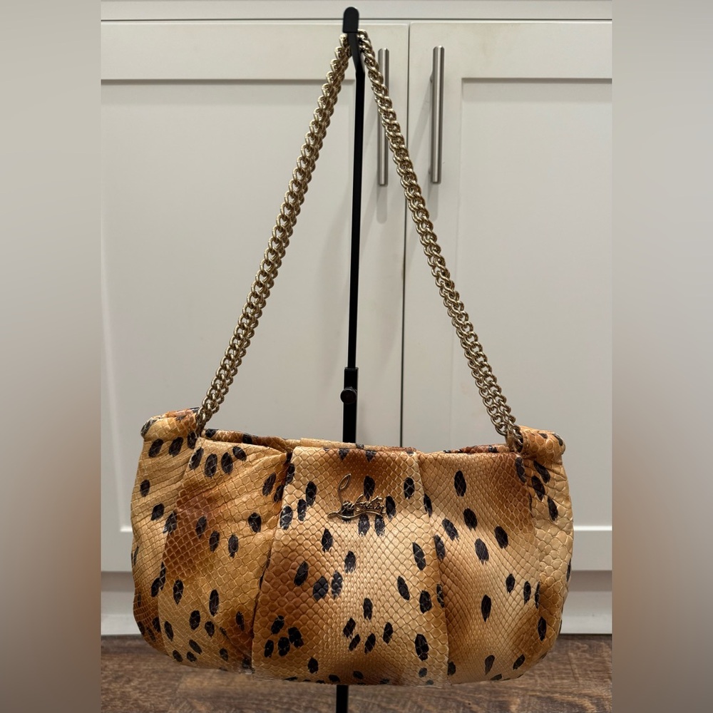 EUC Christian Louboutin Painted Python Shoulder Bag